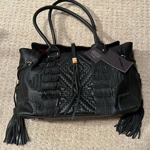 Brand New with tags Brian Atwood black leather handbag.